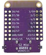 DevToo Wemos esp32 mini. vue dessus