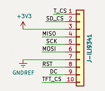 Connecteur en 10 fils pour l'ili9341 avec SD et tactile