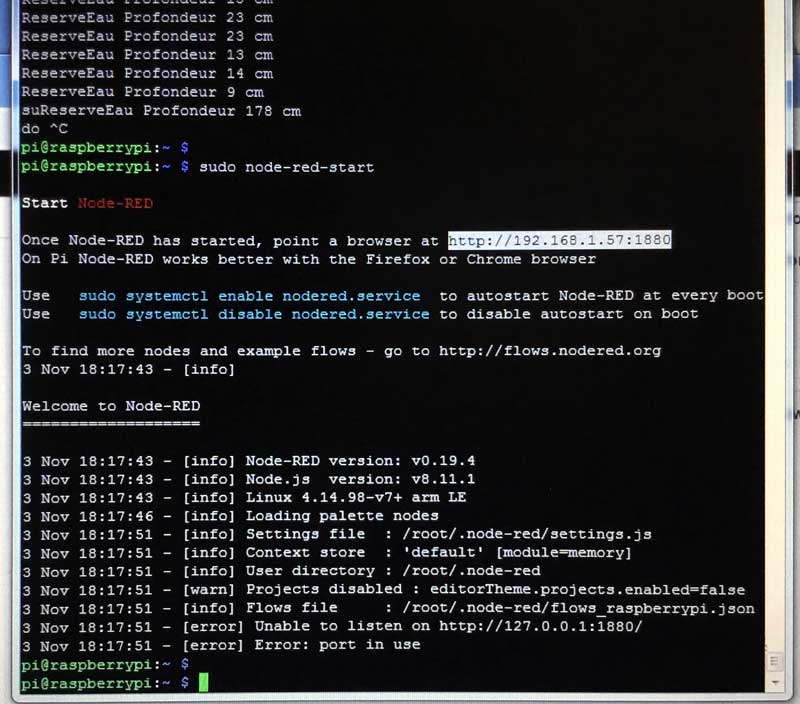 node-red coté pi