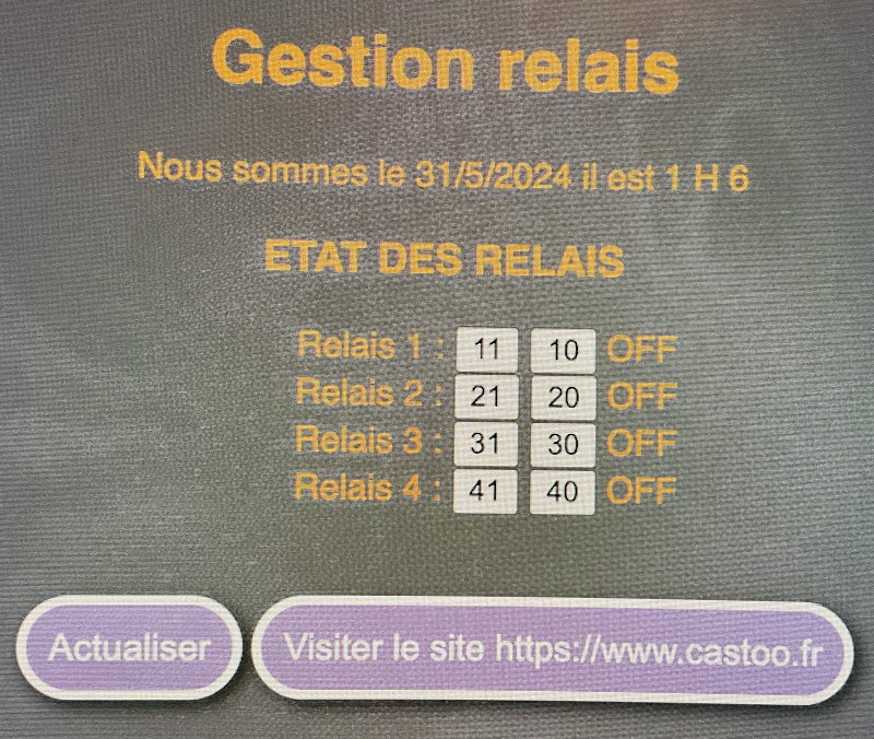 Carte 4 relais cnx page html
