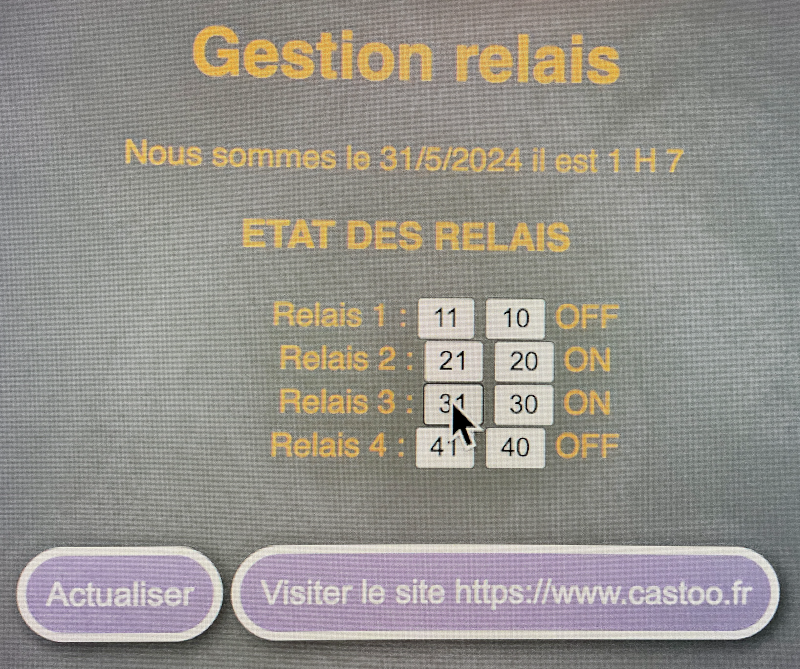 Carte 4 relais cnx page html