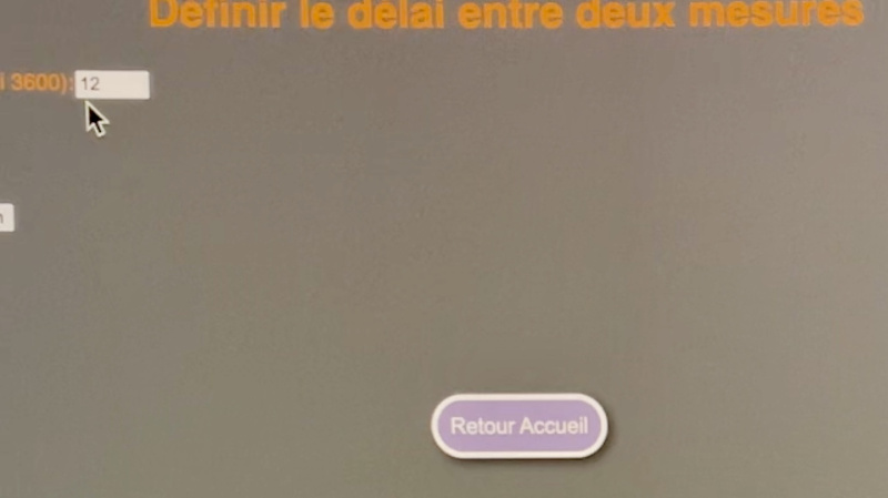 PAC Menu HTML délai entre les mesures
