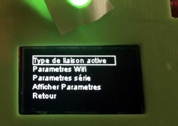 menu choix du type de liaison
