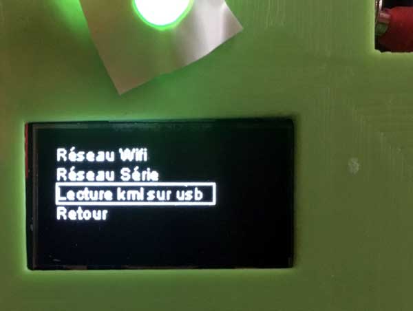 Attente du fichier kml sur la liaison usb