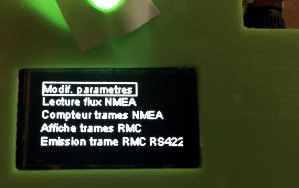 Menu général testeur nmea