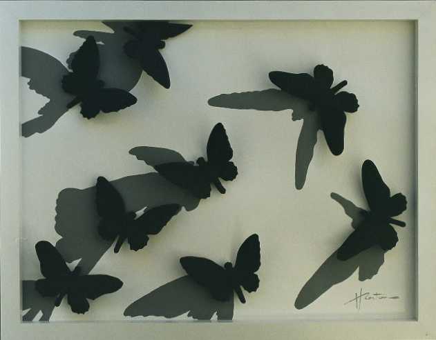 peinture huile ceramique papillon henri bertrou