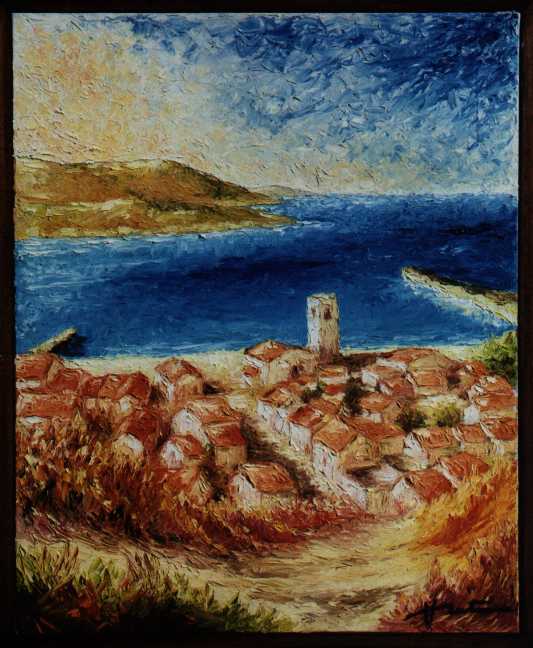 peinture huile ceramique papillon henri bertrou