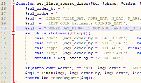indentation du code