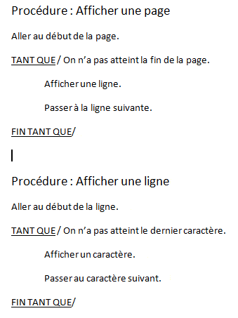 Procédurale langage évolué