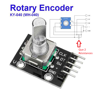 Encodeur rotatif 2 resistances en plaquette