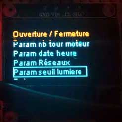 Librairie arduino util_ssd1306_i2c.h exemple Gestion d'un volet menu g�n�ral